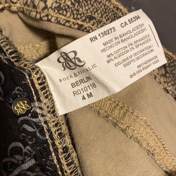 Rock & Republic Berlin Snakeskin Metallic Pant - Picture 9 of 9